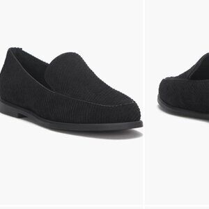 Lucky Brand Womens Black Size 5 Naiser Casual Slip On Corduroy Loafer Flats NIB